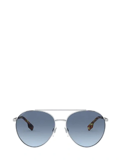 Shop Burberry Be3115 Silver Sunglasses In 100519