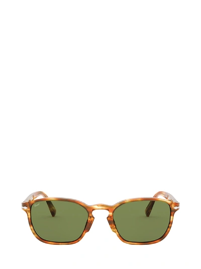Shop Persol Po3234s Striped Brown & Yellow Sunglasses In 105052