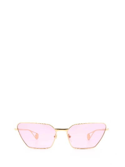 Shop Gucci Gg0538s Gold Sunglasses