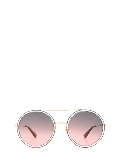 Shop Gucci Gg0061s Gold Sunglasses In 22