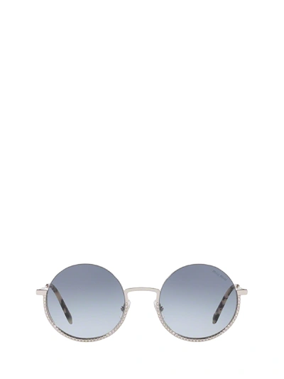 Shop Miu Miu Mu 69us Silver Sunglasses In 1bc4r2