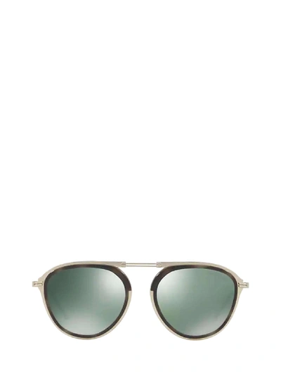 Shop Emporio Armani Ea2056 Mt Pale Gold / Green Havana Sunglasses In 30026r