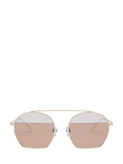Shop Emporio Armani Ea2086 Pale Gold Sunglasses In 301364