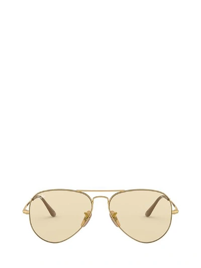 Shop Ray Ban Ray-ban Rb3689 Gold Sunglasses In 001/t2