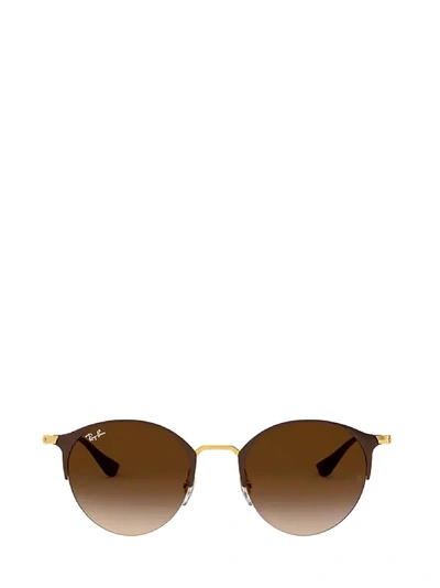 Shop Ray Ban Ray-ban Rb3578 Gold Top Brown Sunglasses In 900913