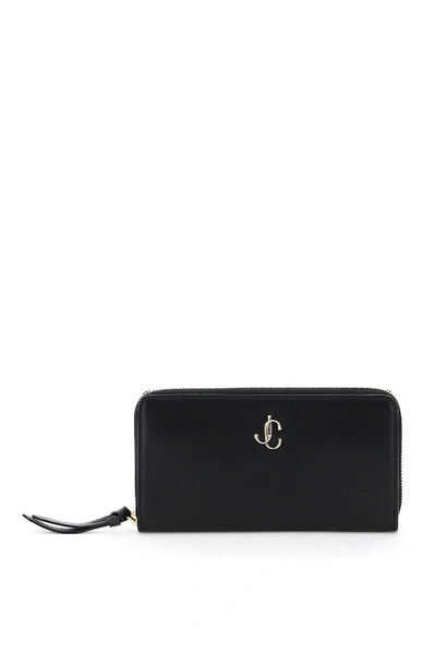 Shop Jimmy Choo Pippa Zip-around Wallet In Black (black)