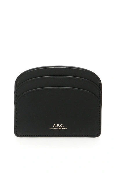 Shop Apc Demi Lune Card Holder In Noir (black)