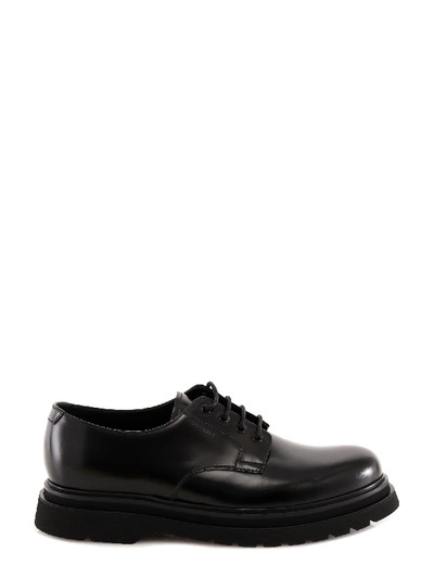 Shop Prada Lace-up Shoe In Black