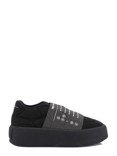 Shop Mm6 Maison Margiela Panel Detail Slip-on Sneakers In Black