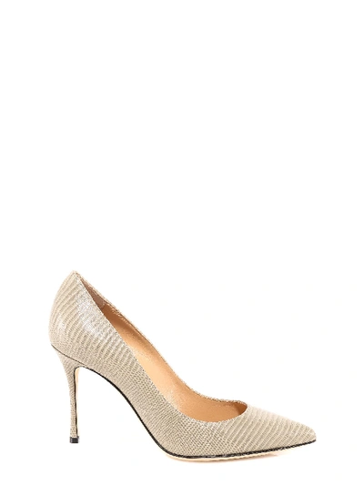 Shop Sergio Rossi Pointed-toe Leather Pumps In Grey