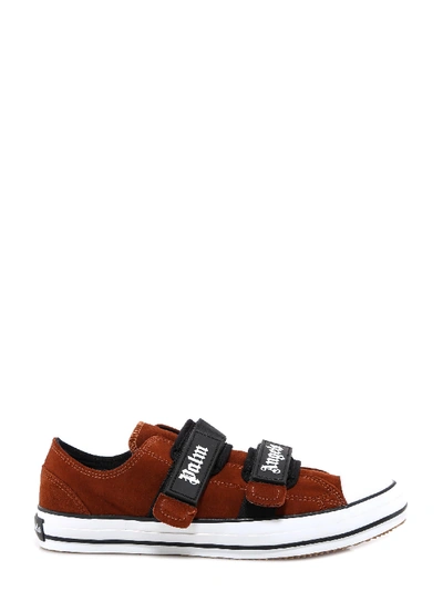 Shop Palm Angels Velcro Vulcanized Sneakers In Brown
