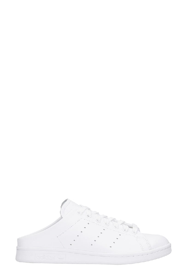 white leather mule sneakers