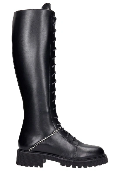 Shop Giuseppe Zanotti Low Heels Boots In Black Leather