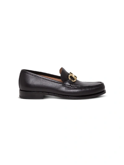 Shop Ferragamo Loafers With Buckle In Black