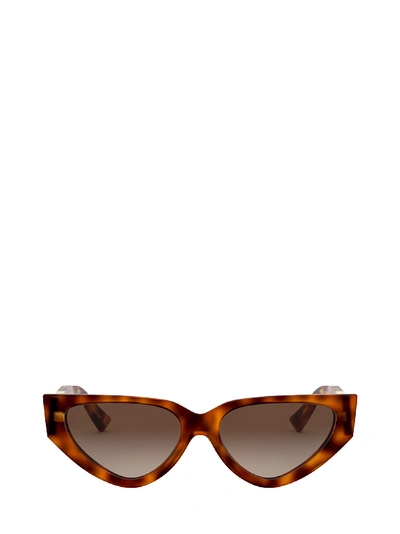 Shop Valentino Va4063 Light Havana Sunglasses In 501113