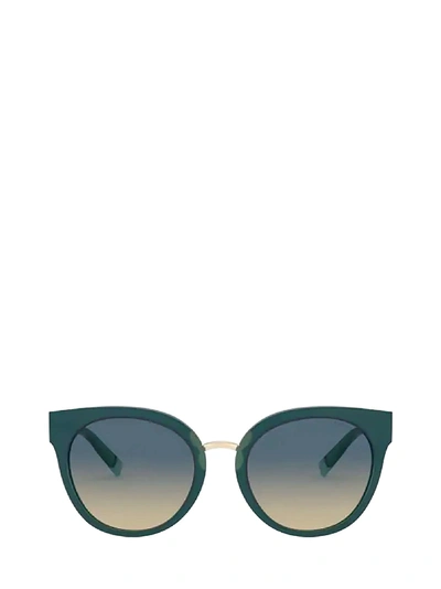 Shop Tiffany & Co Tiffany Tf4168 Blue Green / Transparent Blue Sunglasses In 83054m