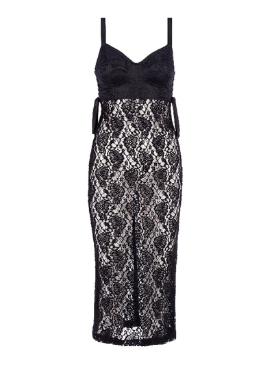 Shop Dolce & Gabbana Lace-layered Cami-dress In Black