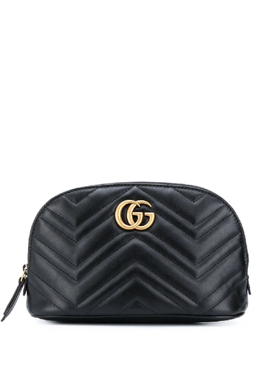 Shop Gucci Gg Marmont Make-up Bag In Black