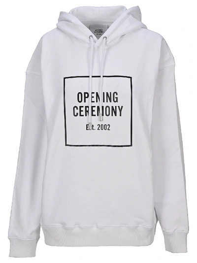 Shop Opening Ceremony Box Logo Hoodie In White