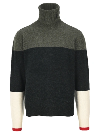 Shop Jw Anderson Colourblock Knitted Jumper In Forest Green