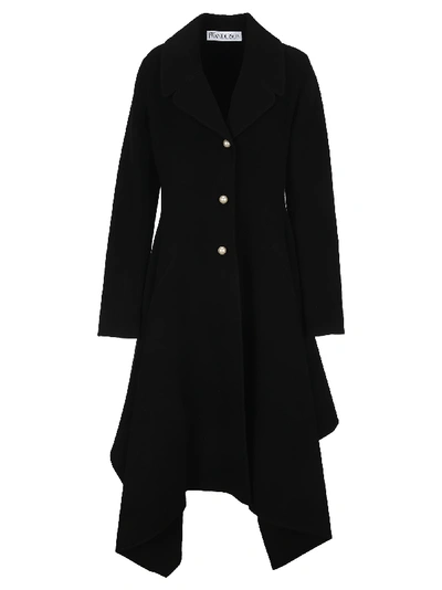 Shop Jw Anderson Handkerchief Single-breasted Coat In Black