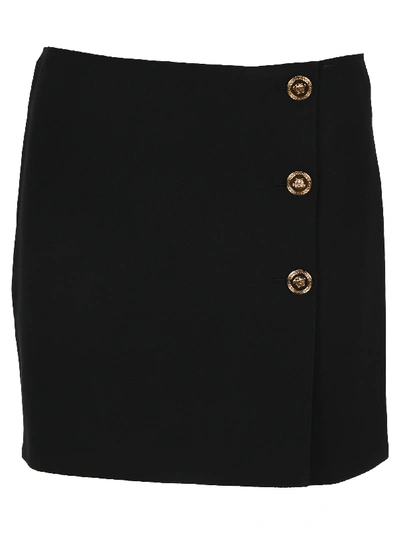 Shop Versace High Waist Mini Skirt In Black