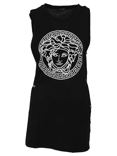 Shop Versace Safety Pins Tank Top In Black