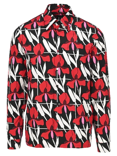 Shop Prada Floral Print Shirt In Red