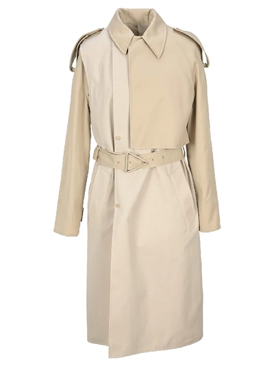 Shop Bottega Veneta Belted Trench Coat In Putti Beige