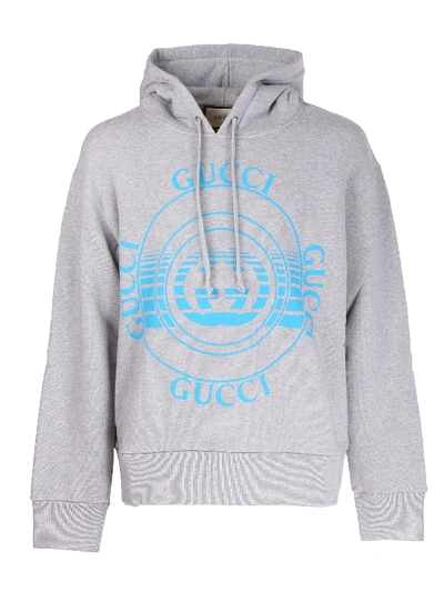 Shop Gucci Gray Fleece Cotton Jersey Sweatshirt In Grigio
