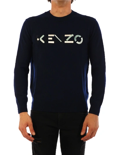Shop Kenzo Wool Sweater Blue