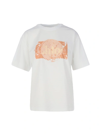 Shop Chloé Logo Short Sleeves In White