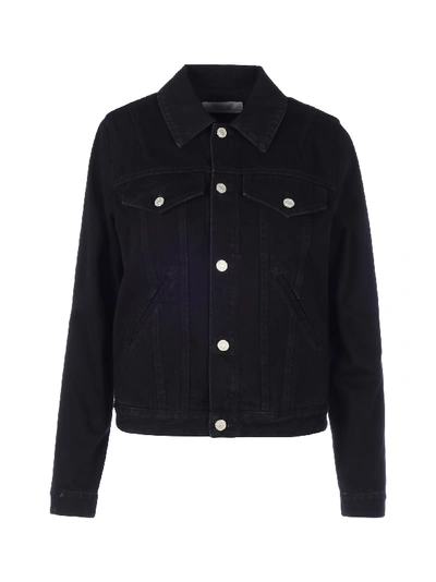 Shop Givenchy Logo Denim Jacket In Black
