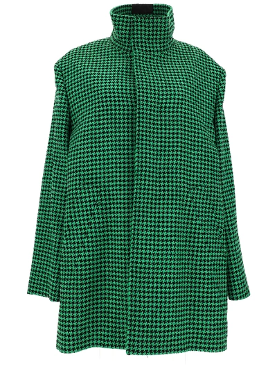 Shop Balenciaga Coat In Apple Green/black