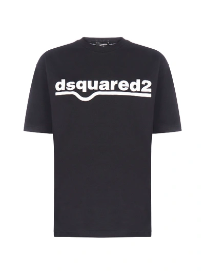 Shop Dsquared2 Logo Cotton T-shirt In Black