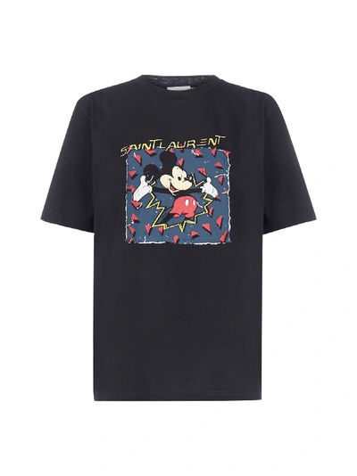 Shop Saint Laurent Short Sleeve T-shirt In Noir Multicolore