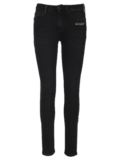 Shop Off-white Off White Skinny Jeans In Black