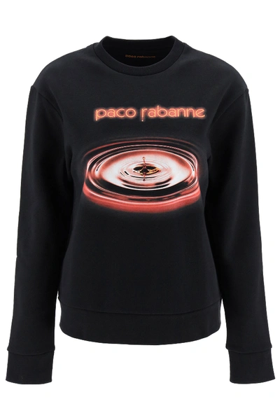 Shop Paco Rabanne Printed Sweatshirt In Black (black)