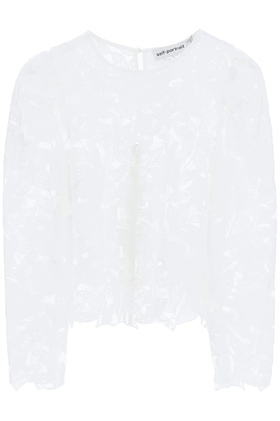 Shop Self-portrait Lace Top In White (white)