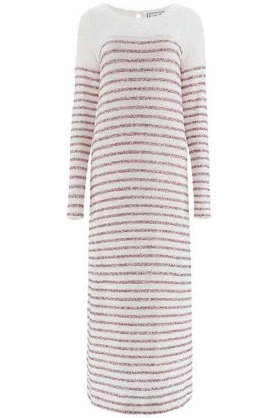 Shop In The Mood For Love Beth Sequined Dress In White Burgundy (white)