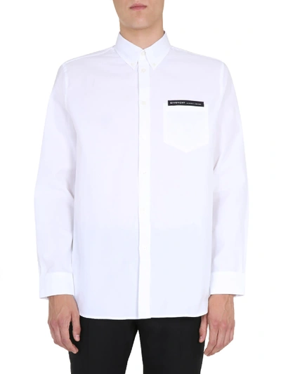 Shop Givenchy Button Down Shirt In Bianco