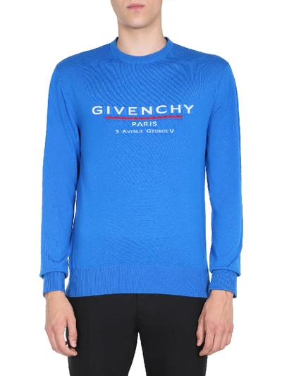 Shop Givenchy Crew Neck Sweater In Blu