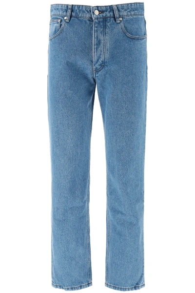 Shop Ami Alexandre Mattiussi Straight Jeans In Light Blue (blue)