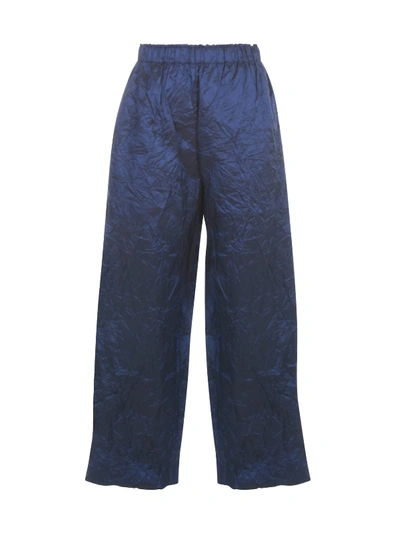 Shop Daniela Gregis Pigiama 100% Silk Slim Pants In Br Royal Blue