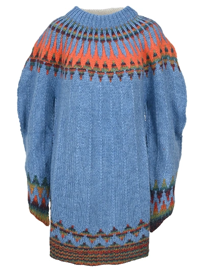 Shop Mm6 Maison Margiela Mm6 Oversize Knitted Jumper In Azzurro