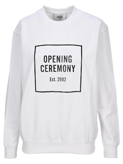 Shop Opening Ceremony Box Logo Sweatshirt In White