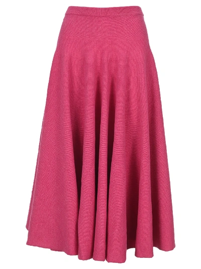 Shop Marni Fine Knit Pleated Skirt In Fuchsia