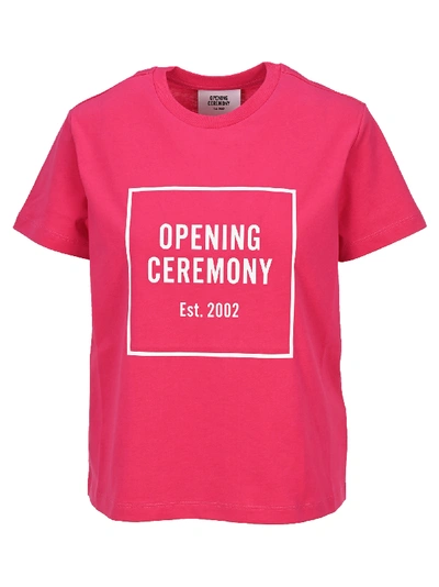 Shop Opening Ceremony Box Logo T-shirt In Fuchsia