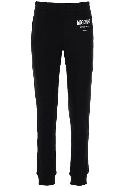 Shop Moschino Couture Jogger Pants In Fantasia Nero (black)