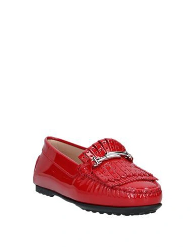 Shop Tod's Woman Loafers Red Size 5 Soft Leather